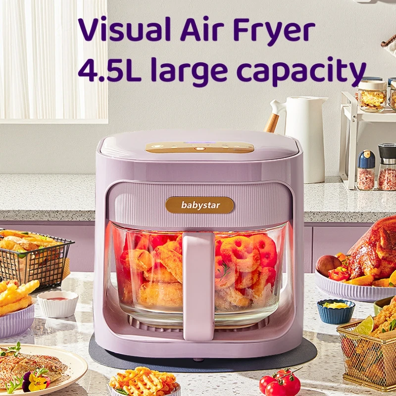 Air Fryer Household Multifunctional Visual Oven 4.5L Large Capacity Smart Electric Fryer
Air Fryer Household Multifunctional Visual Oven 4.5L Large Capacity Smart Electric Fryer