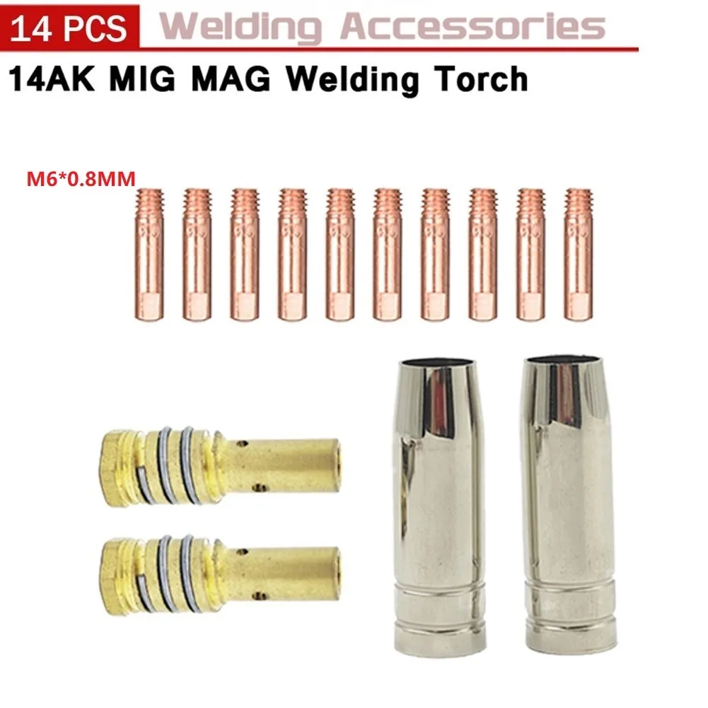 14pcs TIG Welding Gun Accessories MAG MIG-14AK Welding Torch Consumables Torch Gas Nozzle Tip Holder Gas Nozzle Head Seat
14pcs TIG Welding Gun Accessories MAG MIG-14AK Welding Torch Consumables Torch Gas Nozzle Tip Holder Gas Nozzle Head Seat