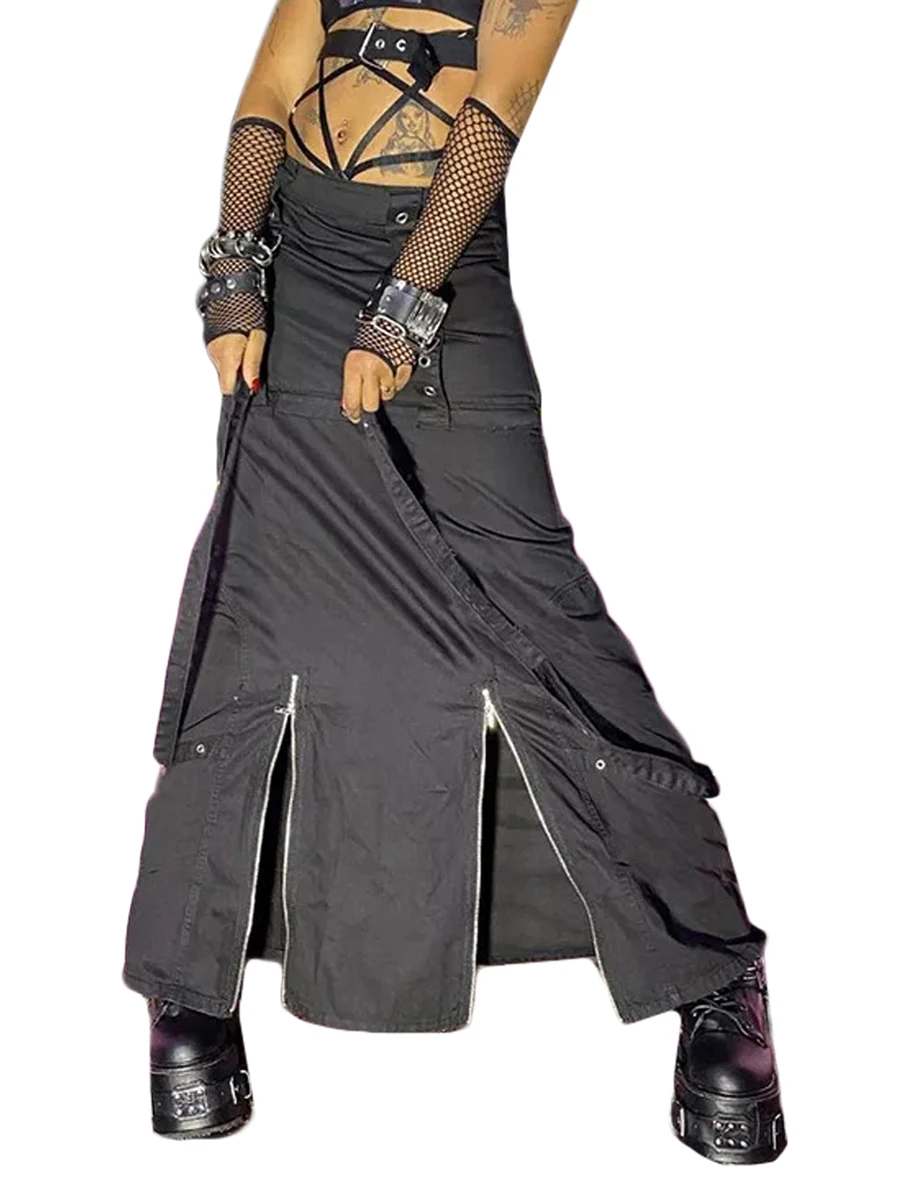 Women's Spring Autumn Long A-line Skirt Gray High Waist Double Zipper Hem Flared Skirt
Women's Spring Autumn Long A-line Skirt Gray High Waist Double Zipper Hem Flared Skirt