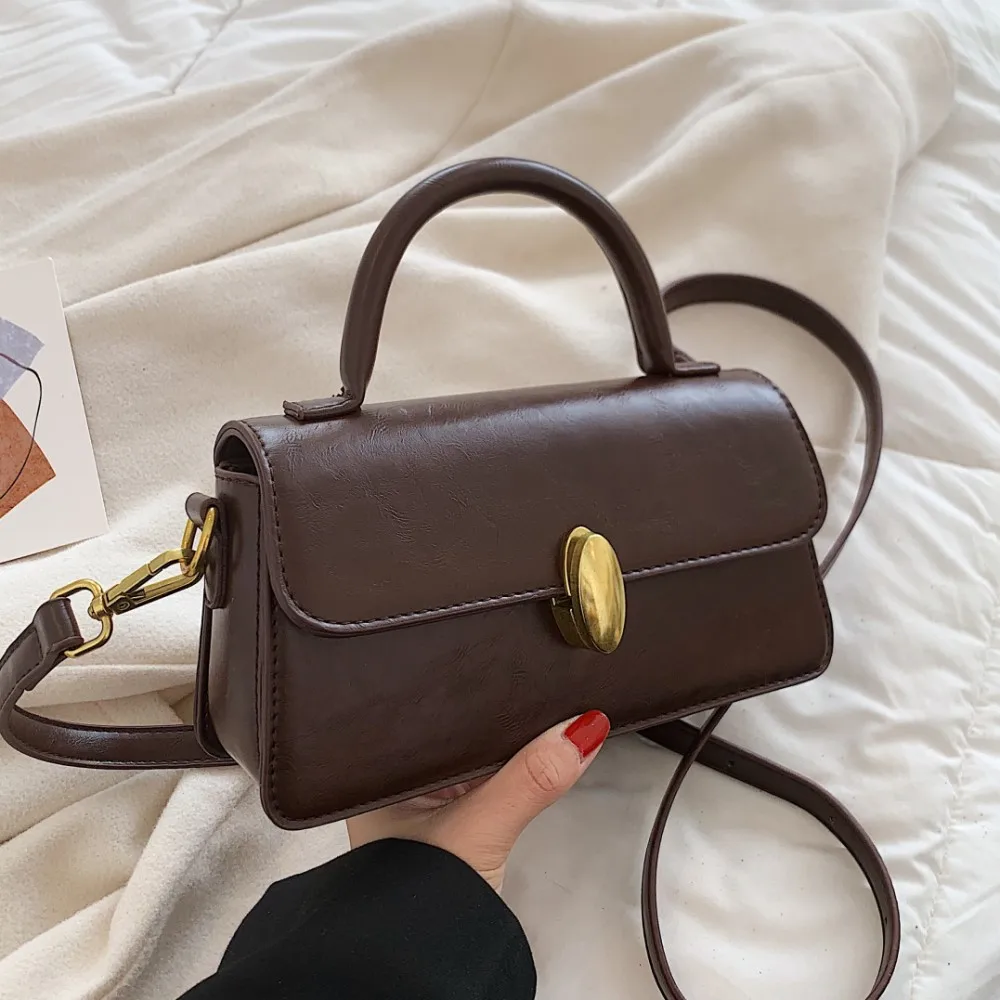 

Новые винтажные маленькие сумки через плечо с верхней ручкой для женщин, Модный зимний тренд, кошелек из искусственной кожи, дизайнерская сумка, брендовая Боковая Сумка 2023