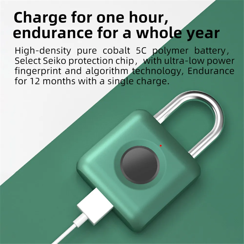 Smart Padlock Quick Unlock Keyless USB Rechargeable Door Fingerprint Lock USB Keyless Fingerprint Lock for Luggage Case Locks
Smart Padlock Quick Unlock Keyless USB Rechargeable Door Fingerprint Lock USB Keyless Fingerprint Lock for Luggage Case Locks