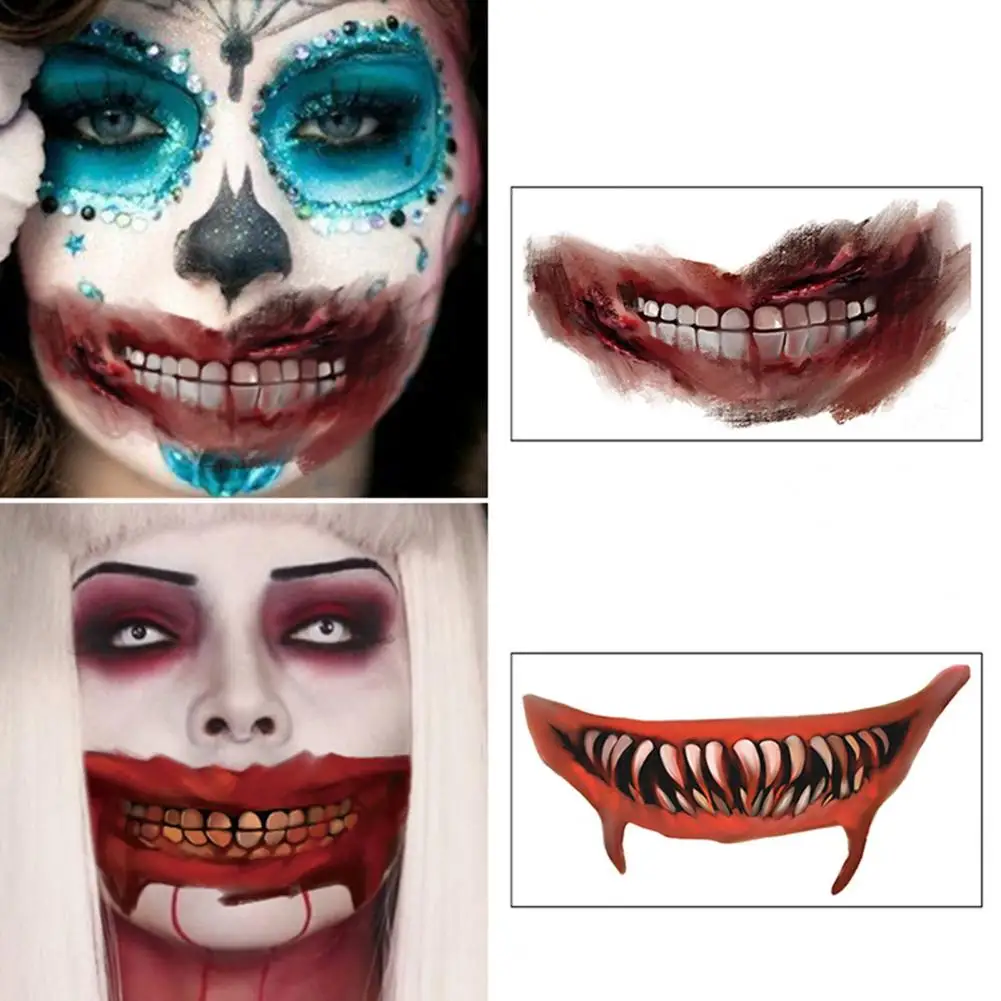 Temporary Tattoo Easy To Use Eco-friendly Waterproof Fun Painless Body Art Tool Paper Halloween Horror Mouth Tattoo 
Temporary Tattoo Easy To Use Eco-friendly Waterproof Fun Painless Body Art Tool Paper Halloween Horror Mouth Tattoo