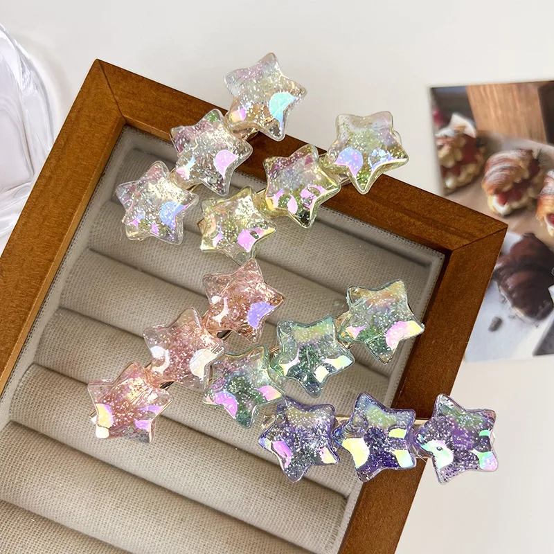 2023 Summer New Transparent Shiny Star Hairpin Japanese Korean Charm Alligator Clip Y2k Hair Accessories for Girls Headdress
2023 Summer New Transparent Shiny Star Hairpin Japanese Korean Charm Alligator Clip Y2k Hair Accessories for Girls Headdress