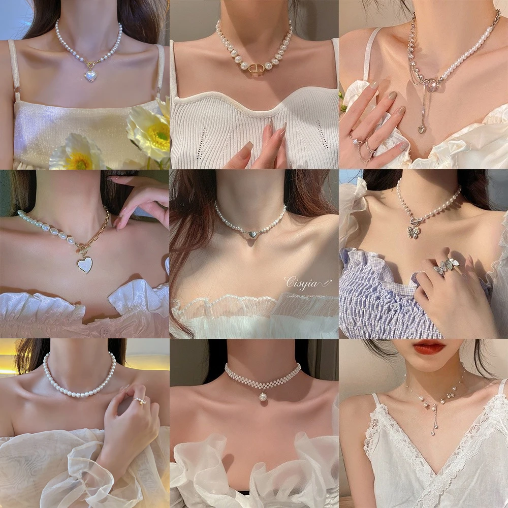 Korean Crystal Pearl Necklace Magnetic Silver Necklace Jewelry Chain Women Accessories
Korean Crystal Pearl Necklace Magnetic Silver Necklace Jewelry Chain Women Accessories