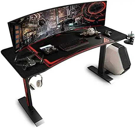Игровой стол, сверхмощный игровой компьютерный стол с поверхностью из углеродного волокна и большим ковриком для мыши, черная Настройка настольного ПК для геймеров wi-Whi
Игровой стол, сверхмощный игровой компьютерный стол с поверхностью из углеродного волокна и большим ковриком для мыши, черная Настройка настольного ПК для геймеров wi-Whi