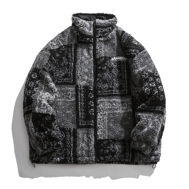 High Street Thicken Parkas Men Black Lamb Wool Stand-up Collar Jacket Vintage Cotton Fleece Coat Winter Oversized Outwear Unisex
High Street Thicken Parkas Men Black Lamb Wool Stand-up Collar Jacket Vintage Cotton Fleece Coat Winter Oversized Outwear Unisex