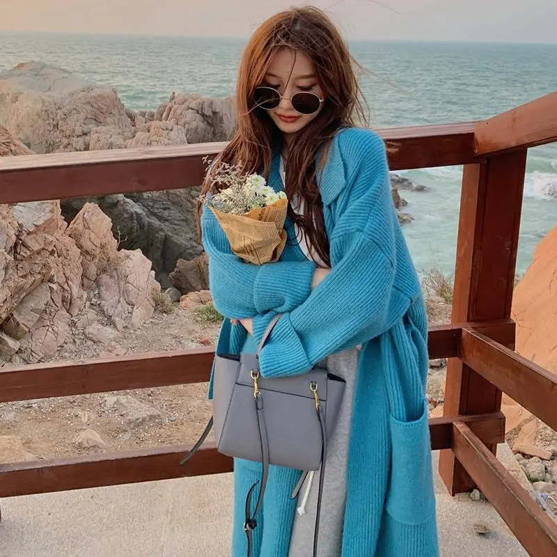 2023 Women Autumn Winter New Long Sweater Coats Female Loose Knitted Cardigan Jackets Ladies Turn-down Collar Overcoats W459
2023 Women Autumn Winter New Long Sweater Coats Female Loose Knitted Cardigan Jackets Ladies Turn-down Collar Overcoats W459
