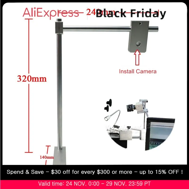 DIY CCD Camera PCB Support Fixture Jig Made By Aluminum Alloy CCD Baseless Integrated Bracket with Screws for Bga Rework Machine
DIY CCD Camera PCB Support Fixture Jig Made By Aluminum Alloy CCD Baseless Integrated Bracket with Screws for Bga Rework Machine