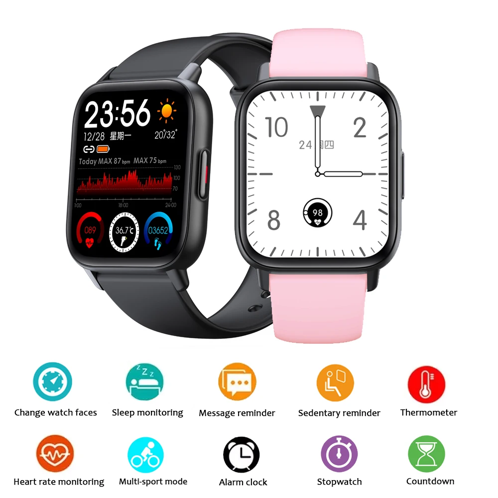 QS16PRO Умные часы для женщин 1,69 дюйма Монитор температуры сердца Спорт Водонепроницаемый фитнес Trakcer Мужские умные часы
QS16PRO Умные часы для женщин 1,69 дюйма Монитор температуры сердца Спорт Водонепроницаемый фитнес Trakcer Мужские умные часы