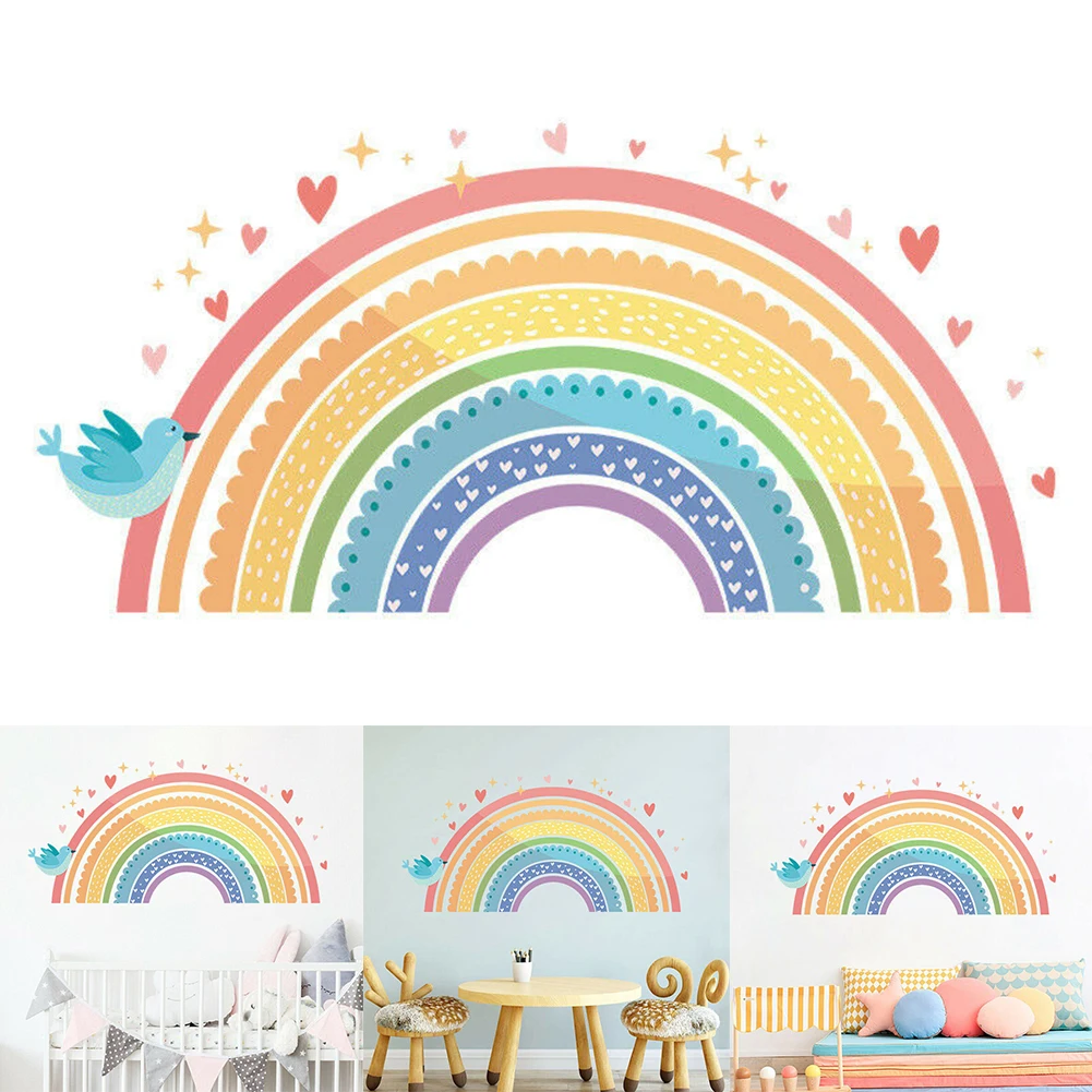 Rainbow Wall Stickers With Love Hearts Birds Removable Wall Decal Stickers Nursery Household Children Room Decoration 30x60cm
Rainbow Wall Stickers With Love Hearts Birds Removable Wall Decal Stickers Nursery Household Children Room Decoration 30x60cm