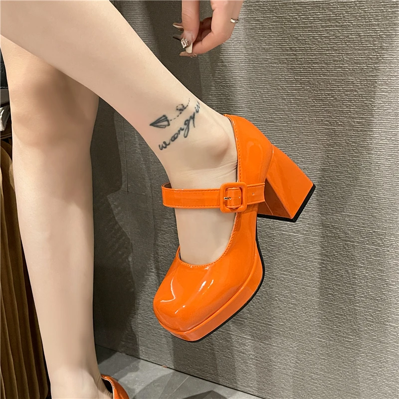 Shoes for Women 2023 New Platform Square Toe Women's Pumps 7cm Chunky Heels Orange Anti Slip Buckle High Heels Plus Size 35-42
Shoes for Women 2023 New Platform Square Toe Women's Pumps 7cm Chunky Heels Orange Anti Slip Buckle High Heels Plus Size 35-42