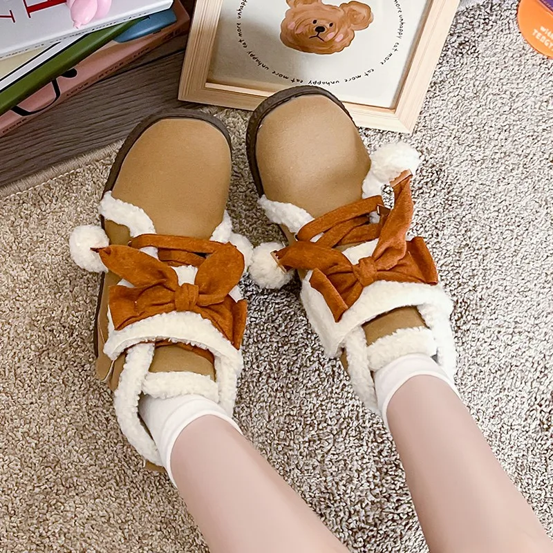 Winter Ankle Snow Boots Flat with Slip-On 2024 Fashion Women's Shoes Round Toe Low Heel Butterfly-knot Sweet Women's Boots Botas
Winter Ankle Snow Boots Flat with Slip-On 2024 Fashion Women's Shoes Round Toe Low Heel Butterfly-knot Sweet Women's Boots Botas