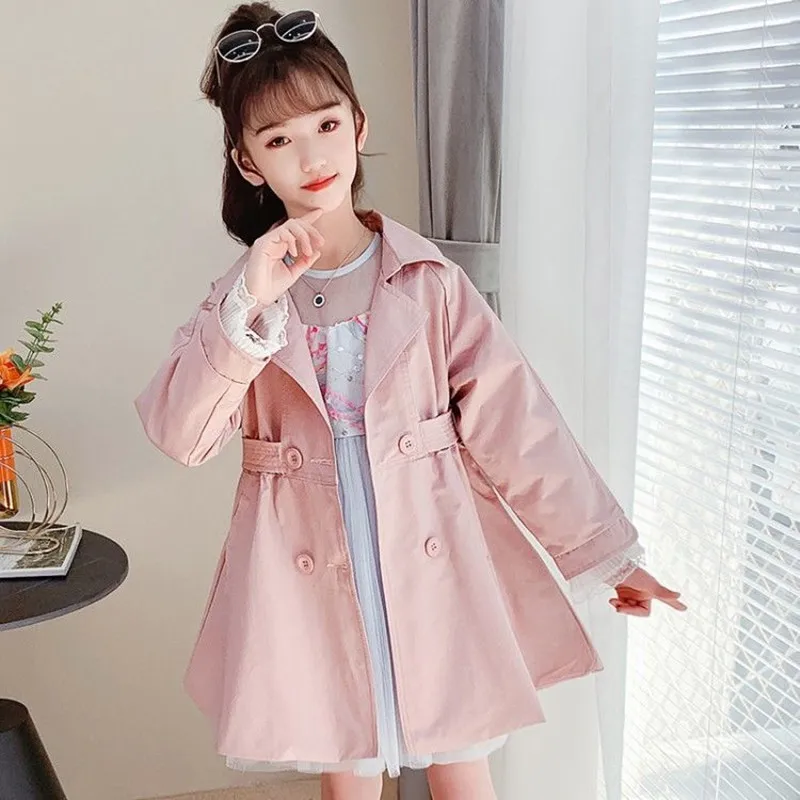 2022 4-12Y Spring Autumn New Arrival Fashion Korean Style Girls Trench Coat Children's Outerwear Long Windbreak Jacket For Girls
2022 4-12Y Spring Autumn New Arrival Fashion Korean Style Girls Trench Coat Children's Outerwear Long Windbreak Jacket For Girls