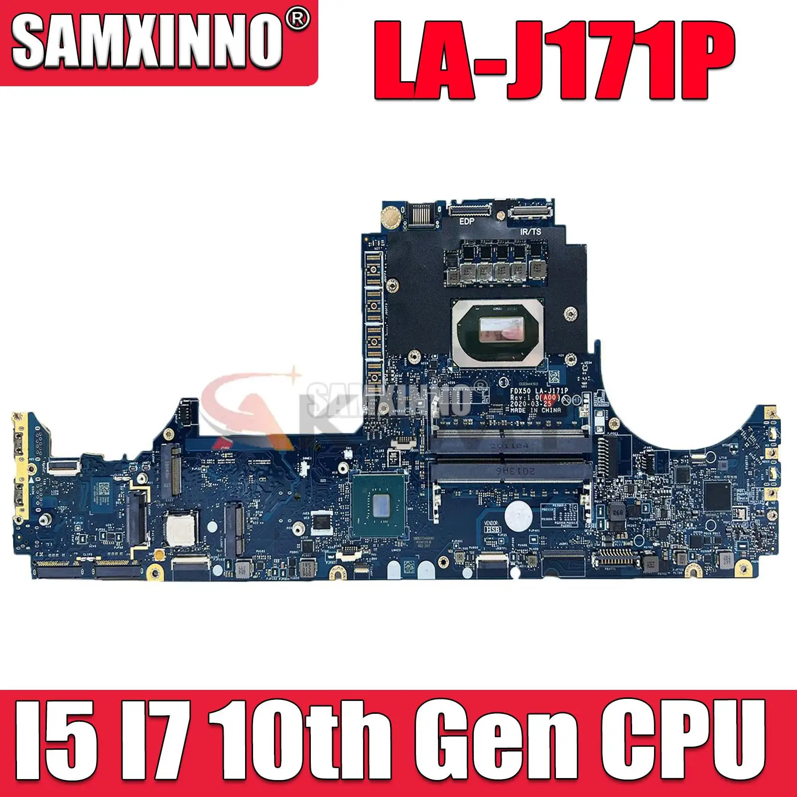 For Dell Precision 7550 Intel I5-10400H I7-10850H CPU Laptop Motherboard 90NVT CN-090NVT Laptop Motherboards FDX50 LA-J171P
For Dell Precision 7550 Intel I5-10400H I7-10850H CPU Laptop Motherboard 90NVT CN-090NVT Laptop Motherboards FDX50 LA-J171P