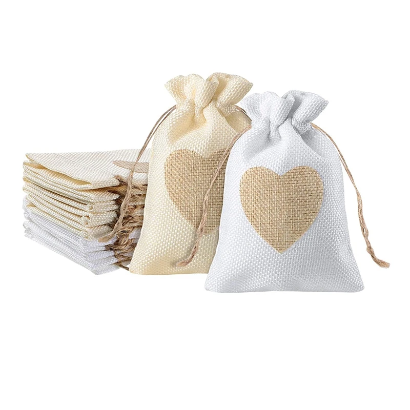 Burlap Bags, 20Pack 4X5.5Inch Drawstring Heart Burlap Gift Bag Candy Pouches Linen Pockets For Valentine's Day Christmas
Burlap Bags, 20Pack 4X5.5Inch Drawstring Heart Burlap Gift Bag Candy Pouches Linen Pockets For Valentine's Day Christmas