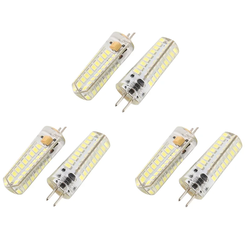 

6X 6.5W GY6.35 LED Bulbs 72 2835 SMD LED 320Lm 50W Halogen Lamps Equivalent Dimmable Pure White 6000K Silicone Corn Bulb