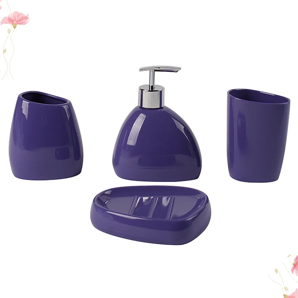 1 Set 4pcs Acrylic Bathroom Supply Premium Toilet Set Toothbrush Holder Soap Dish Tooth Mug Lotion Bottle Bathroom Suit (Purple)
1 Set 4pcs Acrylic Bathroom Supply Premium Toilet Set Toothbrush Holder Soap Dish Tooth Mug Lotion Bottle Bathroom Suit (Purple)
