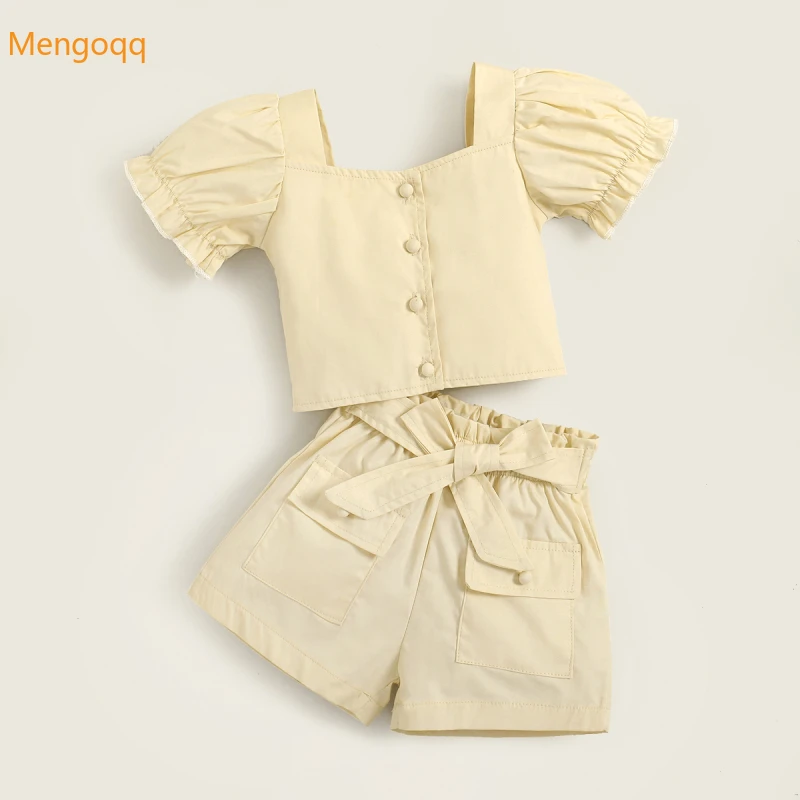 Toddler Kids Baby Girls Summer Short Sleeve Solid Pleat Top T-shirts Belt Bow Shorts Pants Children Clothing Set 2pcs 18M-6Y
Toddler Kids Baby Girls Summer Short Sleeve Solid Pleat Top T-shirts Belt Bow Shorts Pants Children Clothing Set 2pcs 18M-6Y