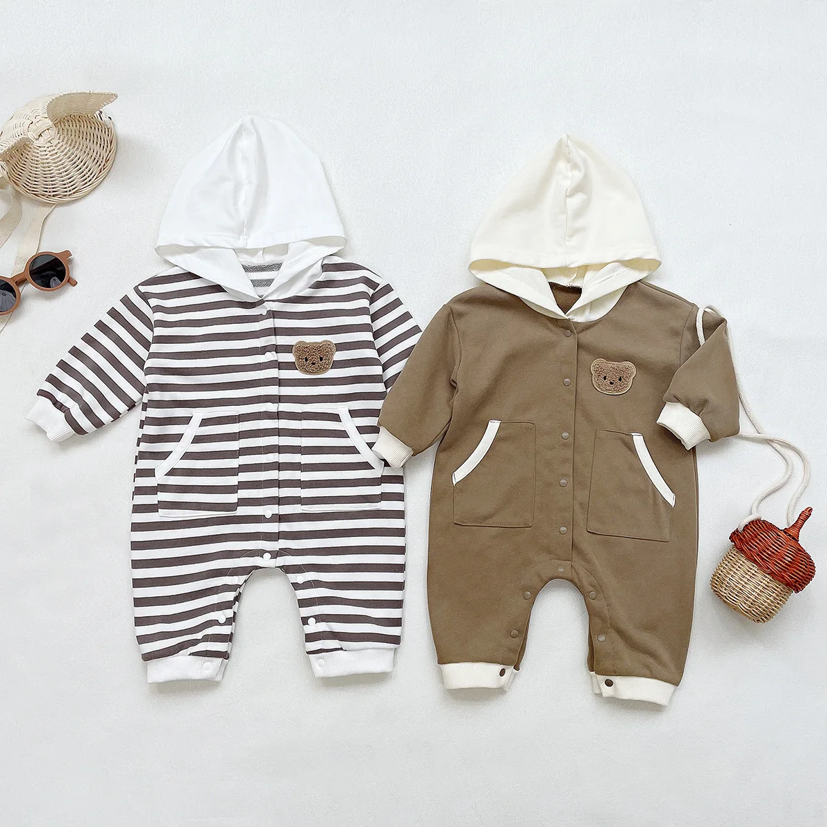 Girl Baby Autumn Winter Striped Bear Hooded Full Sleeves Romper Newborn Boy Cardigan Cotton Cartoon Jumpsuit Kid Loose One-piece
Girl Baby Autumn Winter Striped Bear Hooded Full Sleeves Romper Newborn Boy Cardigan Cotton Cartoon Jumpsuit Kid Loose One-piece