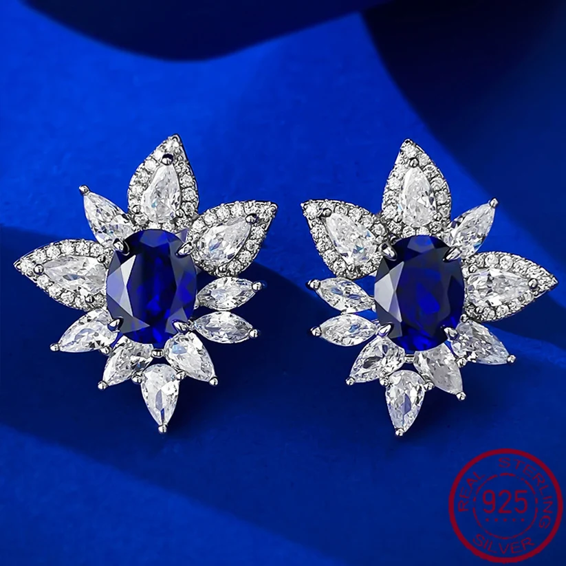 New European and American S925 Silver 2 Carat Blue Corundum Oval Earrings Classic Light Luxury Versatile Cross border Style
New European and American S925 Silver 2 Carat Blue Corundum Oval Earrings Classic Light Luxury Versatile Cross border Style