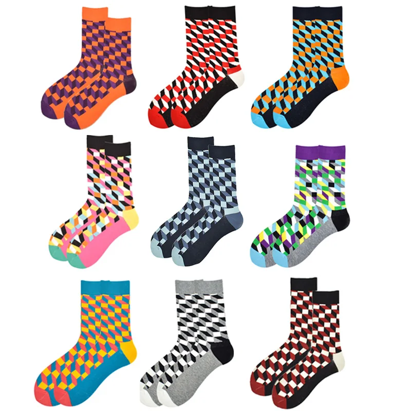 Men's Socks Colorful Combed Cotton Diamond Pattern Geometric Argyle Novelty Business Casual Crew Wedding Socks Gift
Men's Socks Colorful Combed Cotton Diamond Pattern Geometric Argyle Novelty Business Casual Crew Wedding Socks Gift
