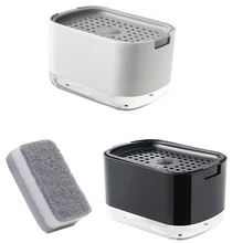 2In1 Portable Dish Soap Dispenser Liquid Soap Pump Container Detergent Press Box With Sponge Kitchen Bathroom Washing Accessory