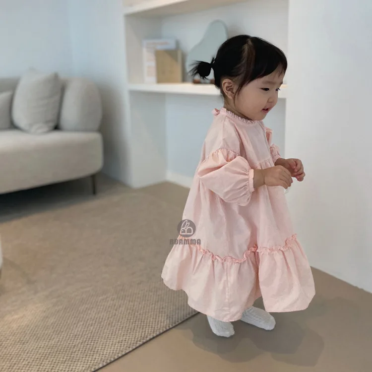 Dress Full Sleeve Knee Length Pullover A-line Solid Regular Cotton New Fashion Simple Sweet Spring Autumn Children Girls 
Dress Full Sleeve Knee Length Pullover A-line Solid Regular Cotton New Fashion Simple Sweet Spring Autumn Children Girls