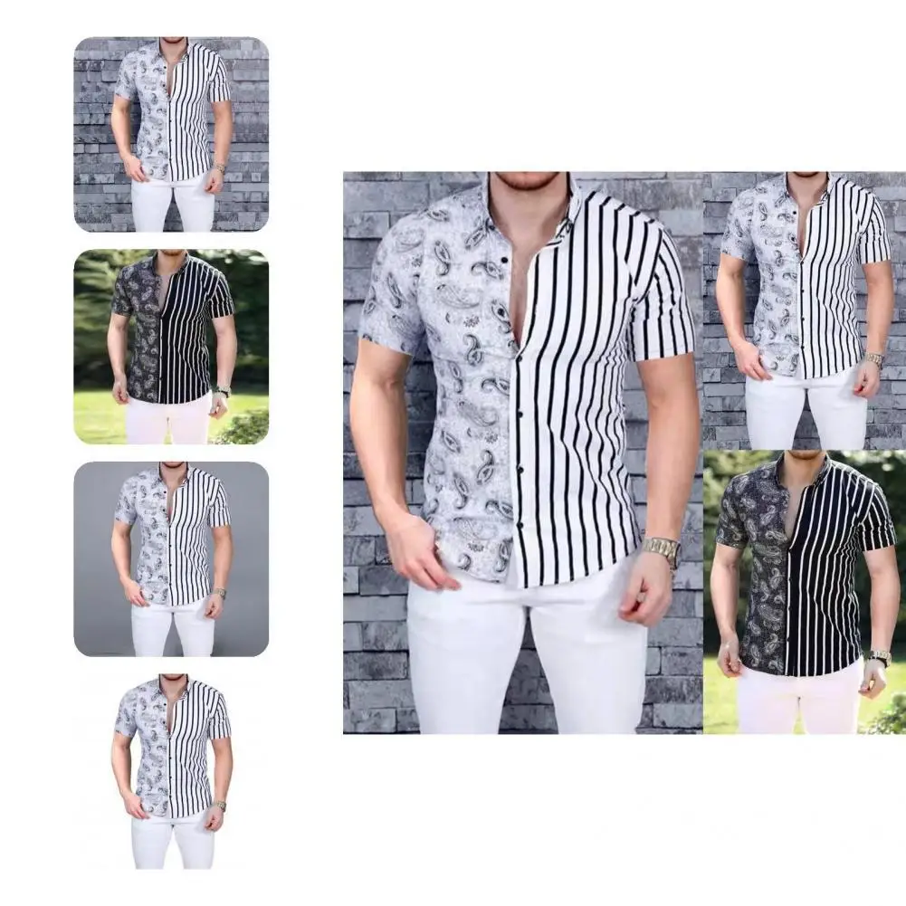 Lapel Chic Leisure Summer Shirt Short Sleeve Summer Shirt Stripe for Parties
Lapel Chic Leisure Summer Shirt Short Sleeve Summer Shirt Stripe for Parties
