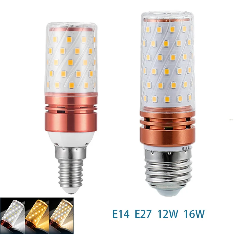 

LED Corn Bulb Light E14 E27 12W 16W 85-265V Chandelier Candle Lights 3000K-6000K 360 Beam Angle Home Decoration Candle Lamp