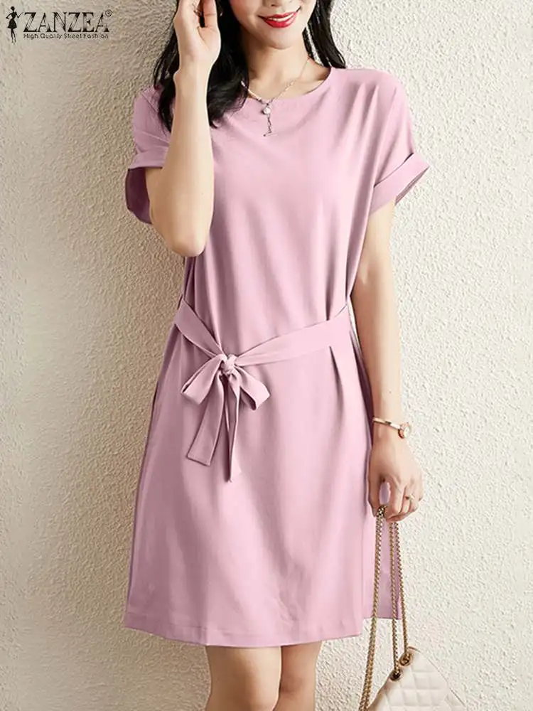 Платье ZANZEA женское ТРАПЕЦИЕВИДНОЕ с коротким рукавом и круглым вырезом
Платье ZANZEA женское ТРАПЕЦИЕВИДНОЕ с коротким рукавом и круглым вырезом