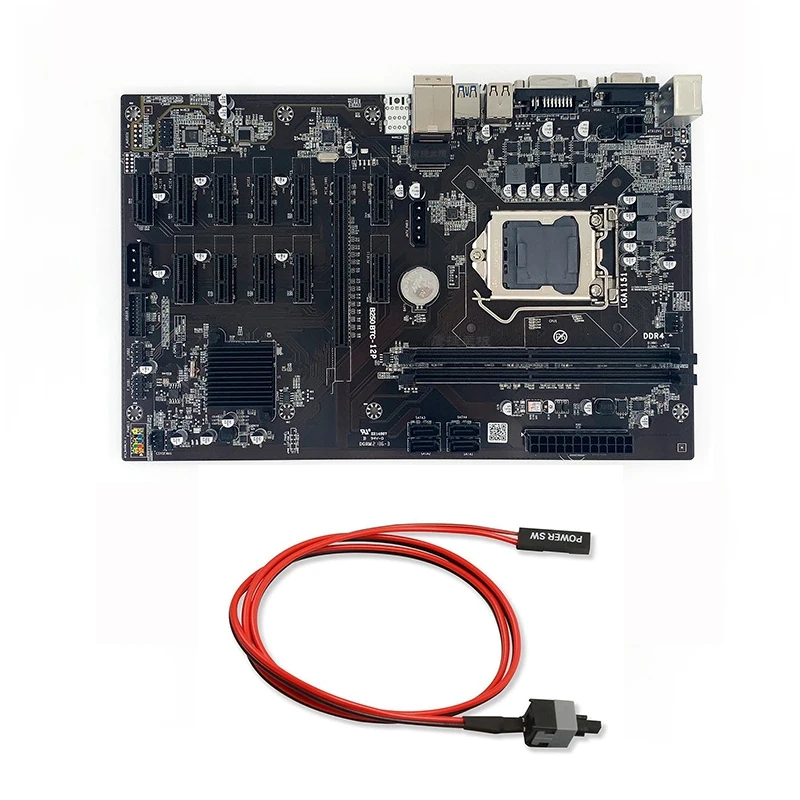 Материнская плата B250 BTC для майнера, 12 карт, графическая карта LGA1151 с DDR4 PCIE 1X до 16X + линия переключения
Материнская плата B250 BTC для майнера, 12 карт, графическая карта LGA1151 с DDR4 PCIE 1X до 16X + линия переключения