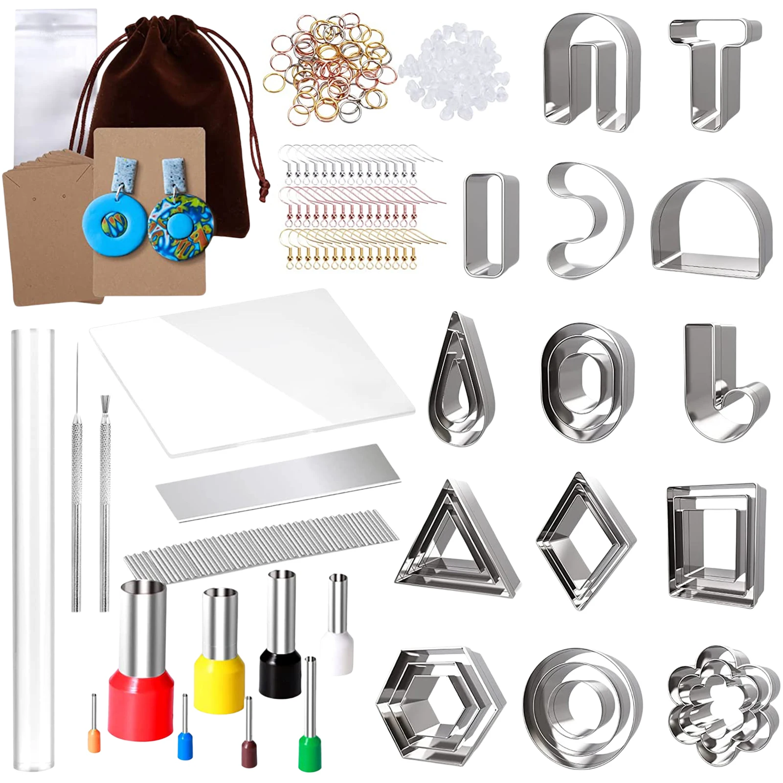 165pcs PolymerClay Tools Acrylic PolymerClay Earring Cutters Baking Mould Handmade DIY Craft For Jewelry Making
165pcs PolymerClay Tools Acrylic PolymerClay Earring Cutters Baking Mould Handmade DIY Craft For Jewelry Making