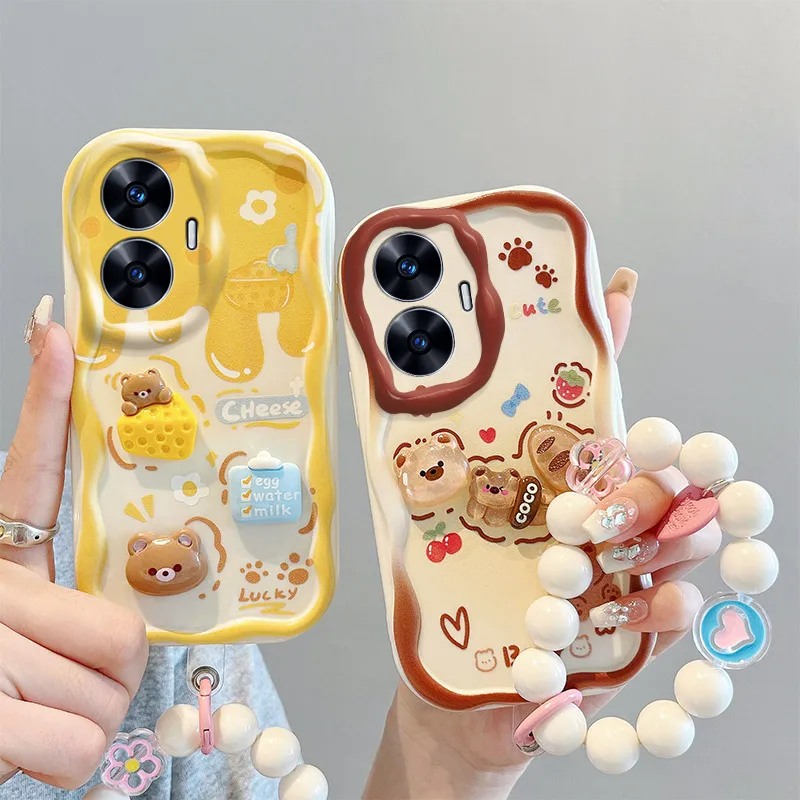 Fashion Wavy Edge Cute Creamy Cartoon Animals Phone Case For Oppo Realme C55 Narzo N55 Hand Strap Bracelet Case Cover
Fashion Wavy Edge Cute Creamy Cartoon Animals Phone Case For Oppo Realme C55 Narzo N55 Hand Strap Bracelet Case Cover