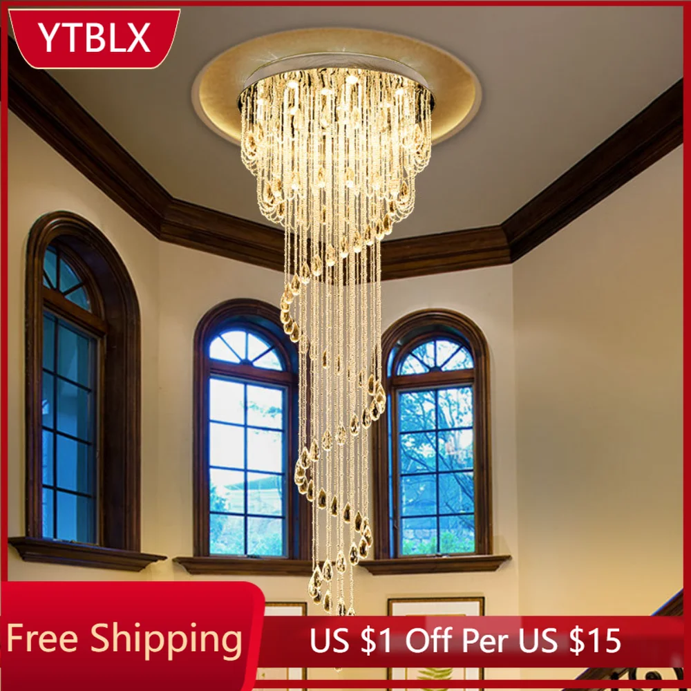 Modern Double Spiral Staircase Lustre Crystal Ceiling Chandelier Loft Restaurant Hotel Hall Long Illumination Lights
Modern Double Spiral Staircase Lustre Crystal Ceiling Chandelier Loft Restaurant Hotel Hall Long Illumination Lights