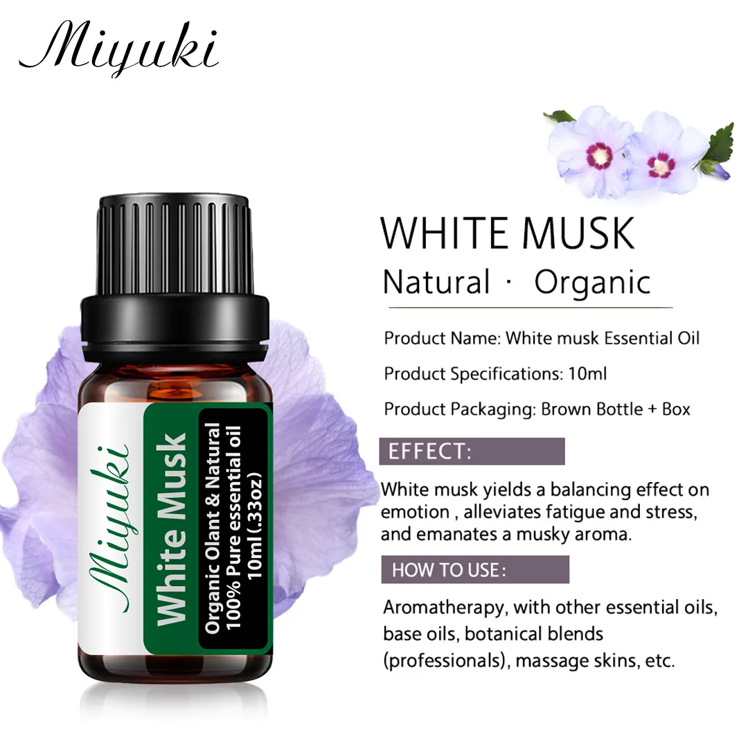 

10ml White Musk essential oil 100% Pure,Undiluted, Therapeutic Grade for Aromatherapy, Massage and Topical Uses