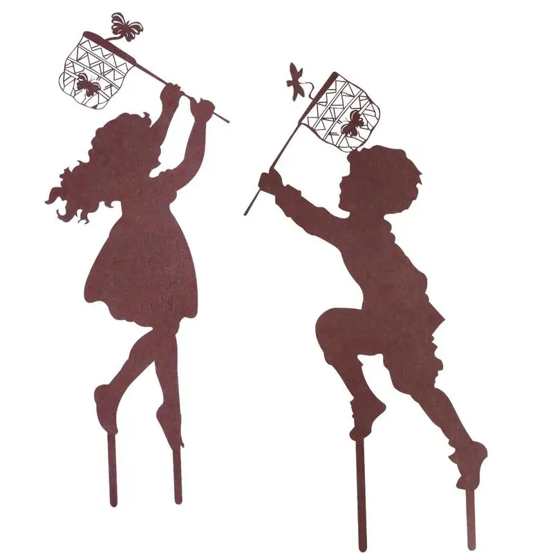 Boy Girl Silhouette Decoration 2Pcs Chasing Butterfly Yard Stakes Lovely Garden Yard Decoration Handcraft Iron Children Catching
Boy Girl Silhouette Decoration 2Pcs Chasing Butterfly Yard Stakes Lovely Garden Yard Decoration Handcraft Iron Children Catching