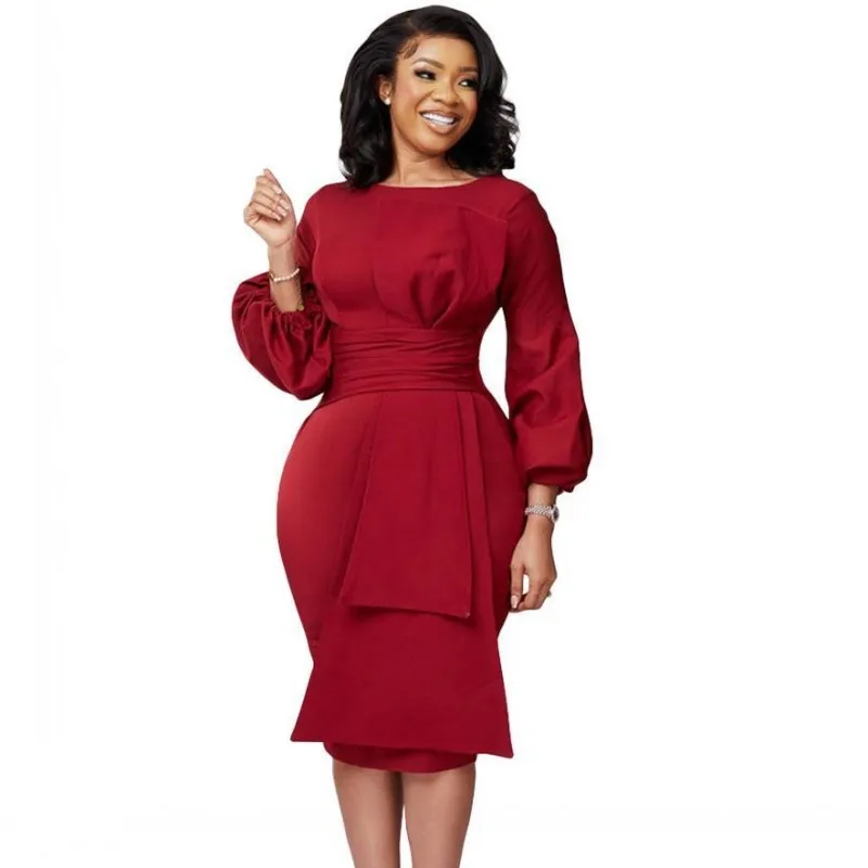 African Dresses For Women Slim Body Bag Hip Sexy Pencil Dress Solid Color Round Neck Long Sleeve Elegant Evening Dresses Spring
African Dresses For Women Slim Body Bag Hip Sexy Pencil Dress Solid Color Round Neck Long Sleeve Elegant Evening Dresses Spring