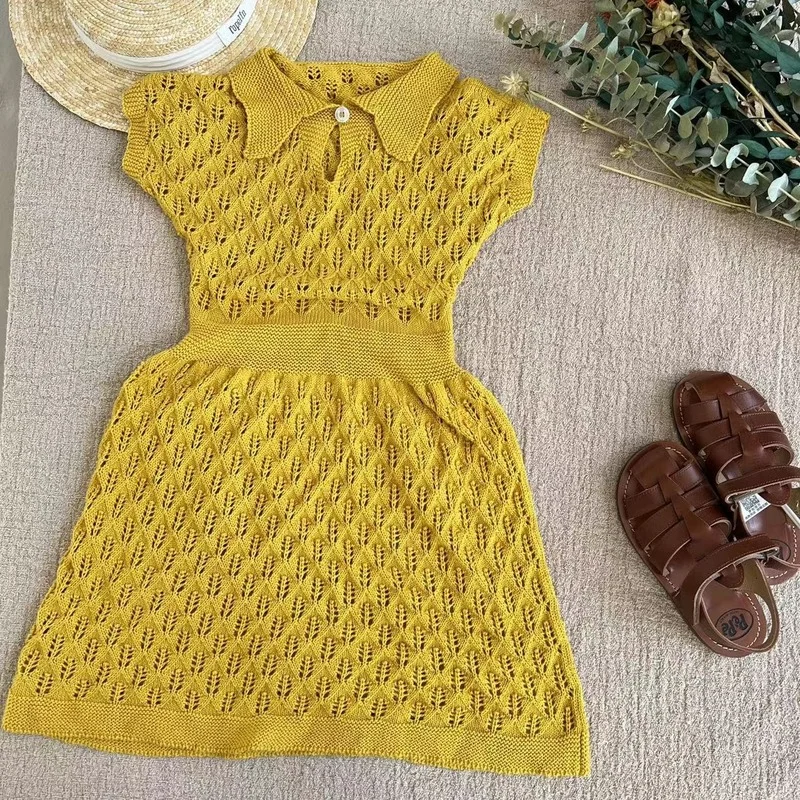 In Stock Children's Dress 2022 Spring and Summer New Sp Lace Dyed Girls Knitted Hollow One-piece Dress
In Stock Children's Dress 2022 Spring and Summer New Sp Lace Dyed Girls Knitted Hollow One-piece Dress