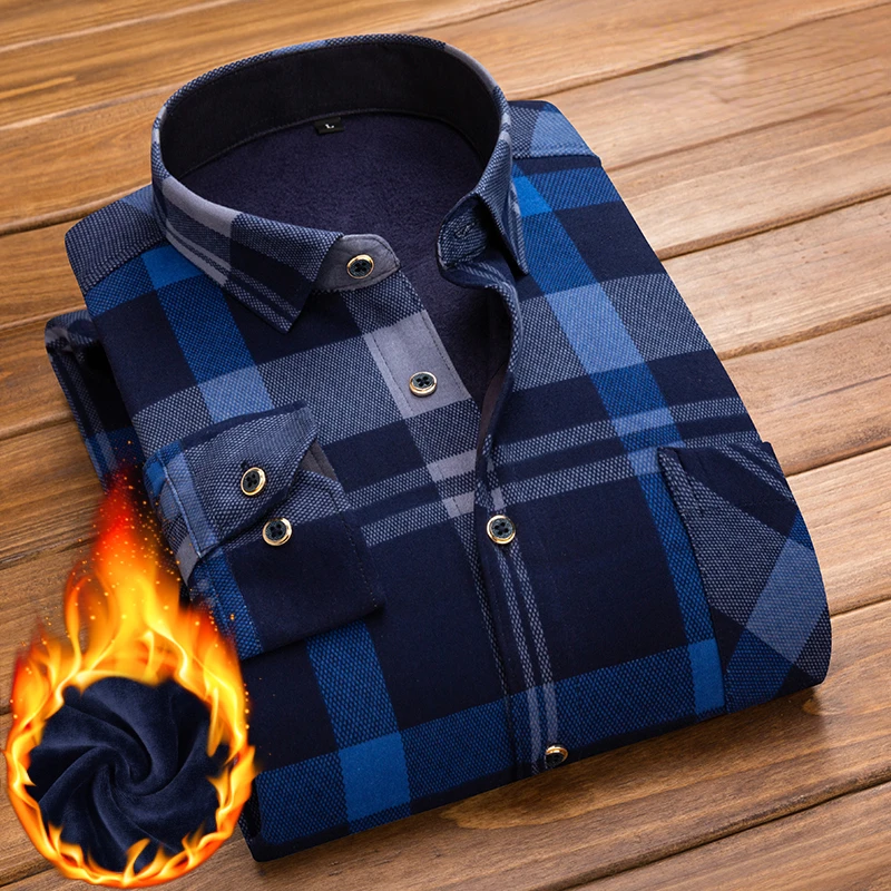 2022 Autumn/Winter New Men's Fashion Long Sleeve Plaid Shirt Fleece and Thick Warm Men's Casual High Quality Large Size Shirt
2022 Autumn/Winter New Men's Fashion Long Sleeve Plaid Shirt Fleece and Thick Warm Men's Casual High Quality Large Size Shirt