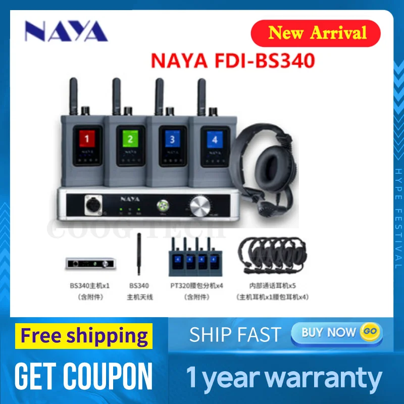 NAYA FDI-BS340 Wireless Full duplex Intercom System 2000m transmit distance Support Switcher TALLY Light Interphone
NAYA FDI-BS340 Wireless Full duplex Intercom System 2000m transmit distance Support Switcher TALLY Light Interphone