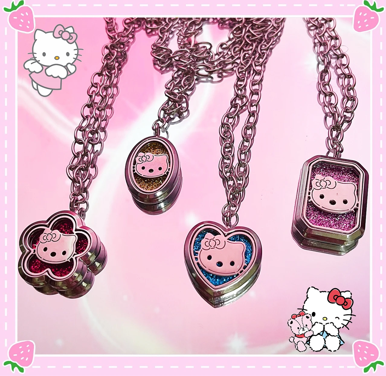 Hello Kitty Fragrance Necklace Kawaii Metal Anime Sanrioed Ornaments Cartoon Accessories Lovely Perfumed Aromatic Girls Gifts
Hello Kitty Fragrance Necklace Kawaii Metal Anime Sanrioed Ornaments Cartoon Accessories Lovely Perfumed Aromatic Girls Gifts