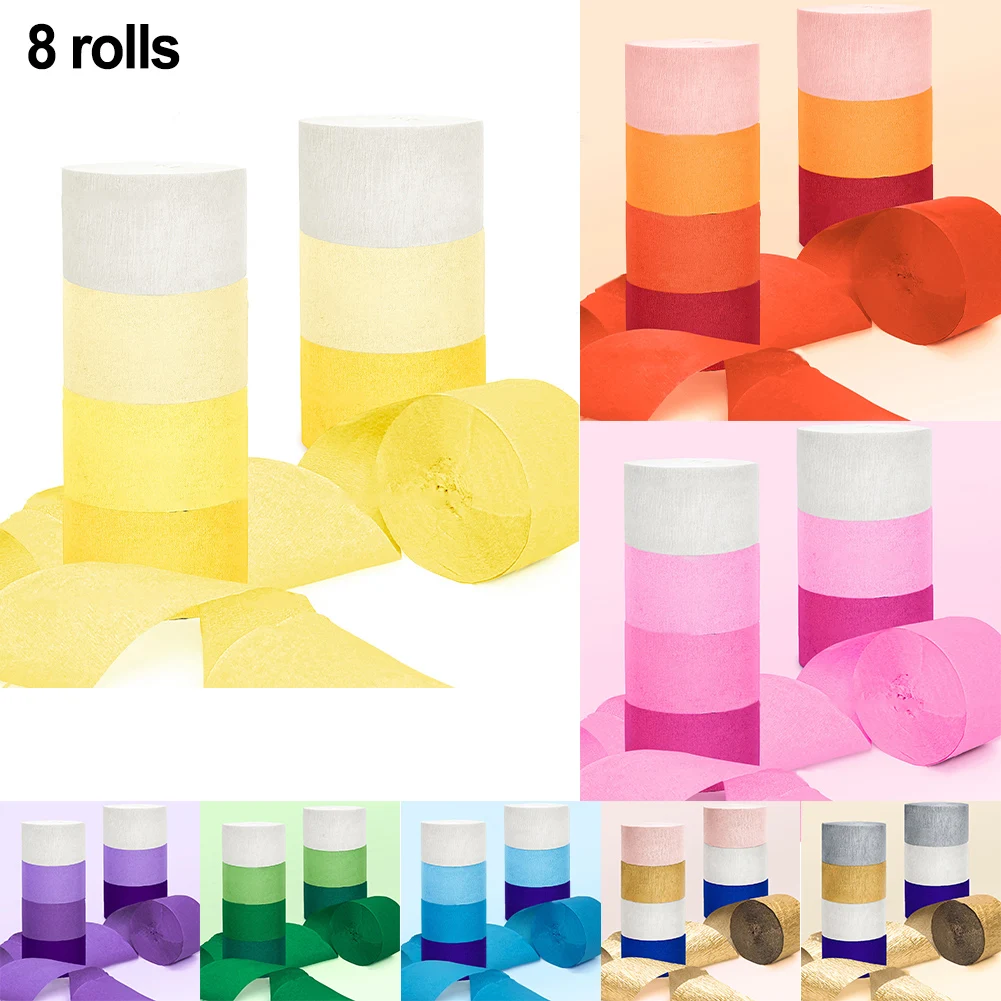 8 Rolls 4.5*25CM Crepe Paper Roll Ribbon Streamers Paper Roll Flower Tassel Craft Making Wrapping Flowers Gifts Packing Material
8 Rolls 4.5*25CM Crepe Paper Roll Ribbon Streamers Paper Roll Flower Tassel Craft Making Wrapping Flowers Gifts Packing Material