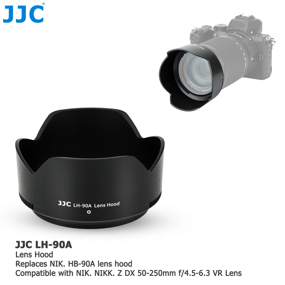 

JJC HB-90A HB-90 Lens Hood Compatible with Nikon Nikkor Z DX 50-250mm F4.5-6.3 VR and Nikkor Z 50mm F1.8 S Lens for Z50 Z5 Z6 Z7