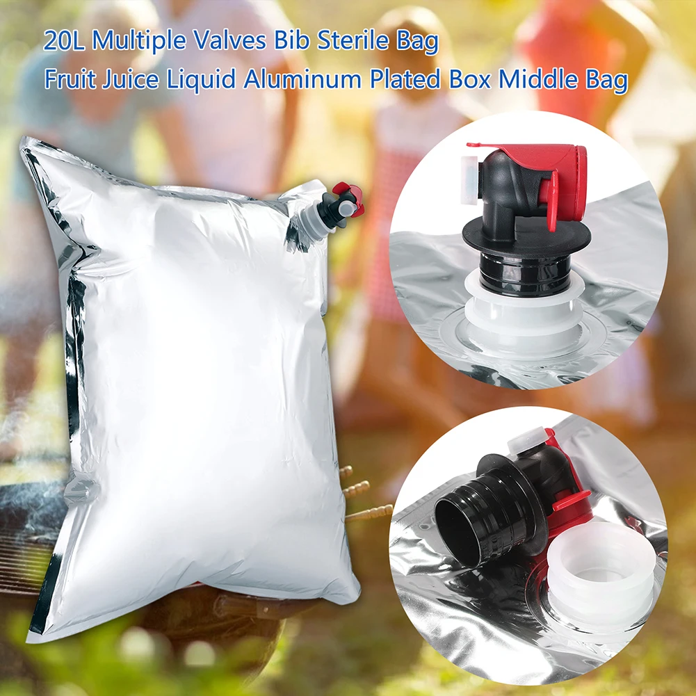 5pcs 20L Aluminum Foil BIB Bag for Food Beer Wine Juice Drink Storage Organizers Replacement Bag-in-Box with Butterfly Tap
5pcs 20L Aluminum Foil BIB Bag for Food Beer Wine Juice Drink Storage Organizers Replacement Bag-in-Box with Butterfly Tap