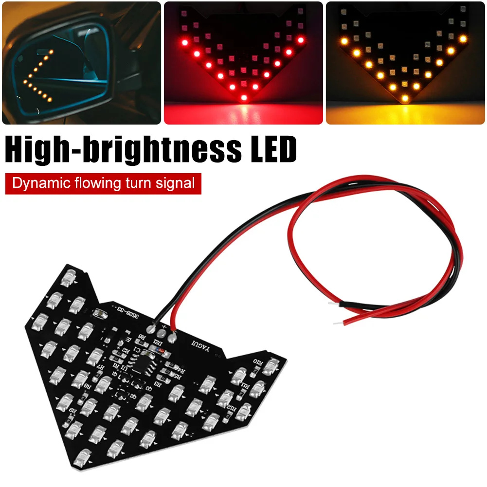 Car LED Turn Signal Red Indicator Light Rearview Mirror Arrow Turning Light 3528-33-SMD Dynamic Flowing Light for Car Motorcycle
Car LED Turn Signal Red Indicator Light Rearview Mirror Arrow Turning Light 3528-33-SMD Dynamic Flowing Light for Car Motorcycle