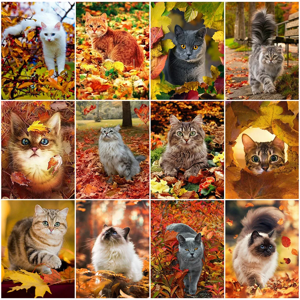 Full Drill Autumn Cat Diamond Painting Kits Diamond Embroidery Animal Cat Needlework Rhinestone Mosaic Cross Stitch Home Decor 
Full Drill Autumn Cat Diamond Painting Kits Diamond Embroidery Animal Cat Needlework Rhinestone Mosaic Cross Stitch Home Decor