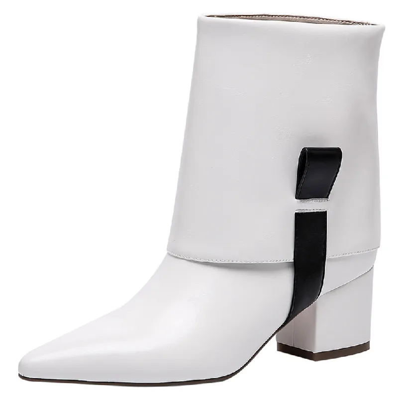 Dilalula Brand Design Women Mid-Calf Boots Fashion Mixed Colors Genuine Leather Pointed Toe Thick Heels Party Casual Shoes Woman
Dilalula Brand Design Women Mid-Calf Boots Fashion Mixed Colors Genuine Leather Pointed Toe Thick Heels Party Casual Shoes Woman