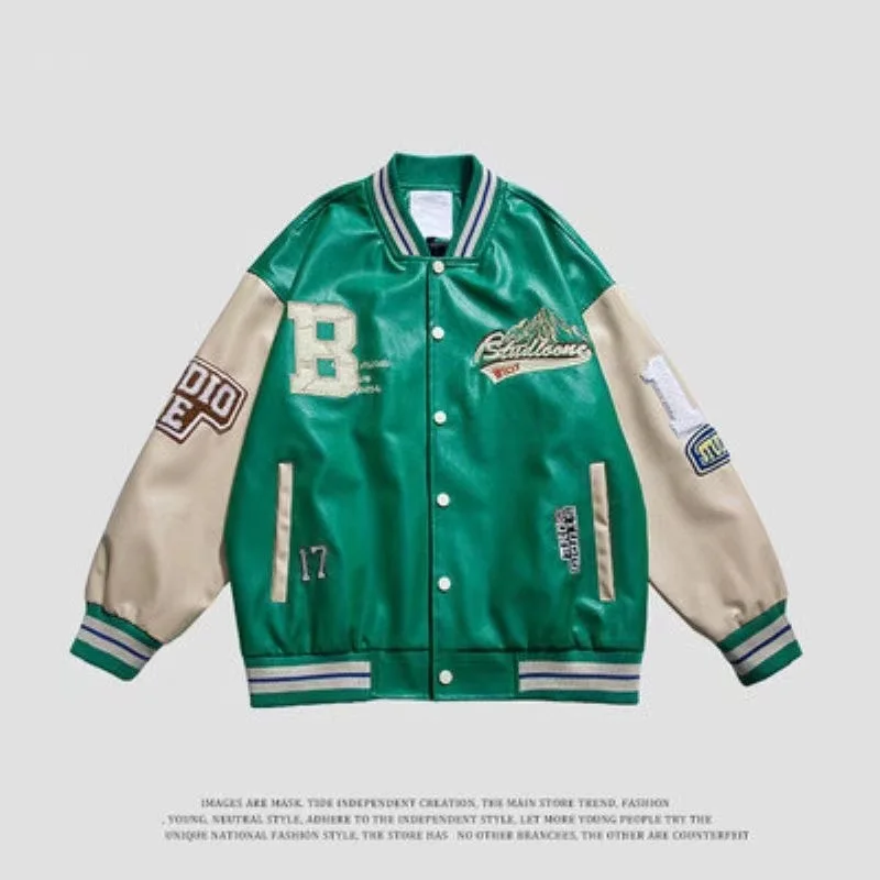 Autumn and winter retro American pilot leather jacket men's and women's hip-hop loose Y2K embroidered stitching baseball uniform
Autumn and winter retro American pilot leather jacket men's and women's hip-hop loose Y2K embroidered stitching baseball uniform