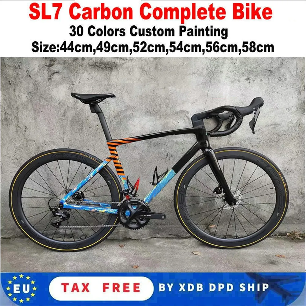 Disc Brake SL7 Road Bicycle Complete Bike Road Carbon Frame with integrated handlebar stem 700C BOB Carbon Wheelset
Disc Brake SL7 Road Bicycle Complete Bike Road Carbon Frame with integrated handlebar stem 700C BOB Carbon Wheelset