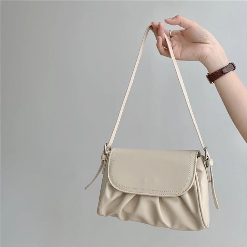 

Новинка 2023, Модная стильная плиссированная сумка для подмышек, Высококачественная маленькая сумка, нишевая сумка-мессенджер через плечо дл...